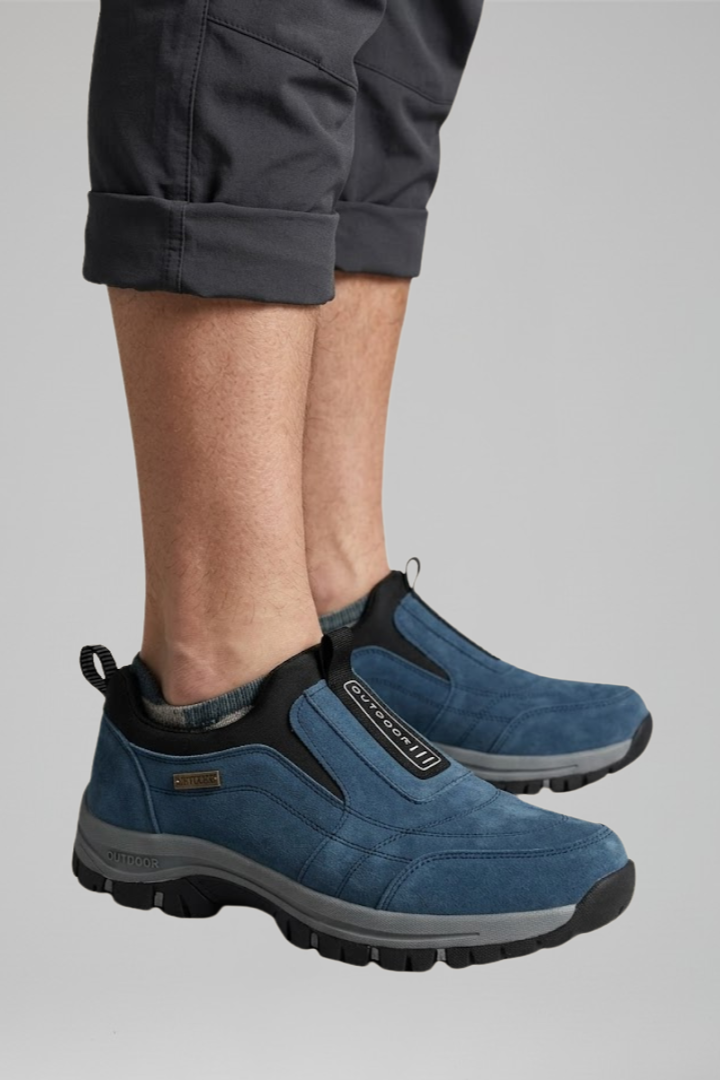Ténis ortopédico slip-on homem caminhada sola resistente acolchoado