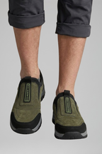 Ténis ortopédico slip-on homem caminhada sola resistente acolchoado