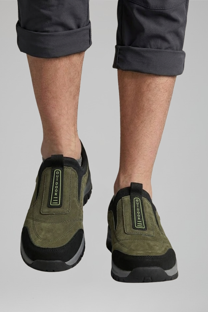 Ténis ortopédico slip-on homem caminhada sola resistente acolchoado