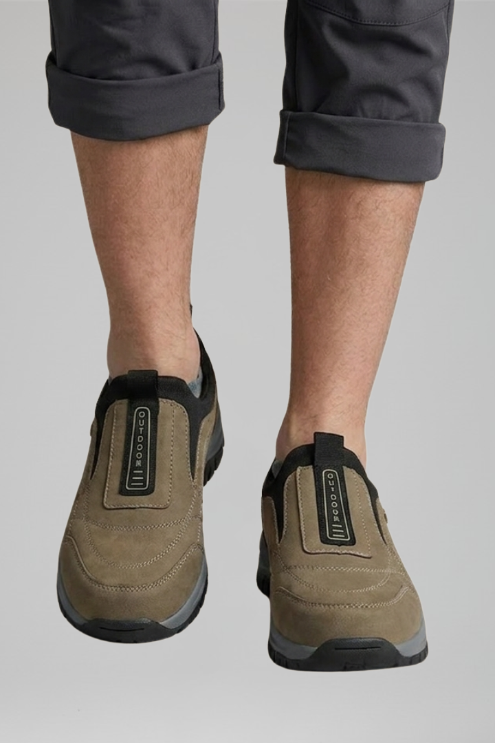 Ténis ortopédico slip-on homem caminhada sola resistente acolchoado