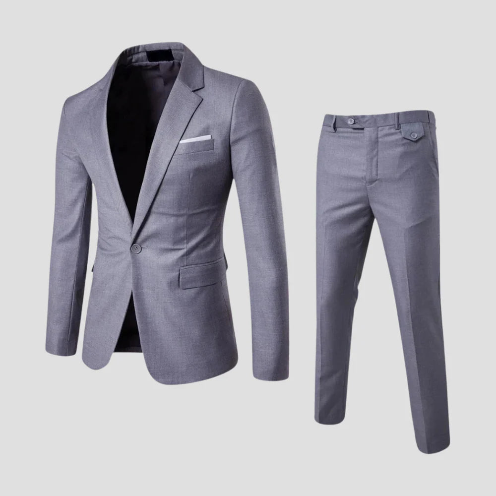Fato slim fit dois peças leve para homem, formal, casamentos e eventos de negócios