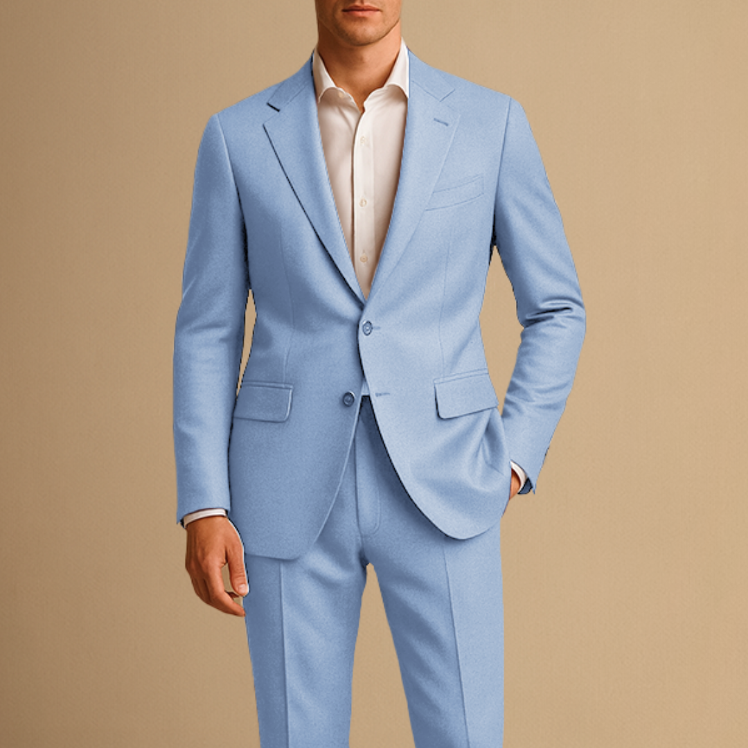 Fato slim fit dois peças leve para homem, formal, casamentos e eventos de negócios
