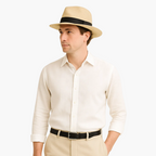 Chapéu panama masculino aba larga estilo clássico