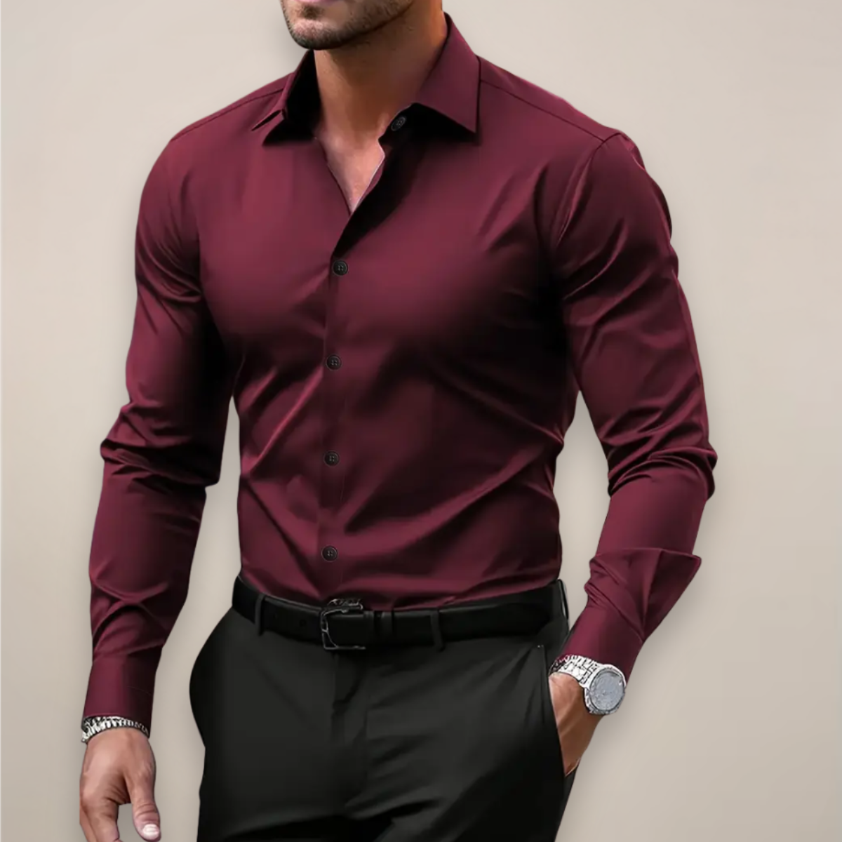 Camisa slim fit masculina de primavera corte moderno