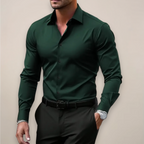 Camisa slim fit masculina de primavera corte moderno
