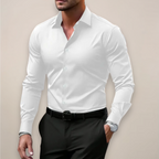 Camisa slim fit masculina de primavera corte moderno