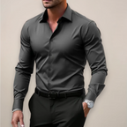 Camisa slim fit masculina de primavera corte moderno