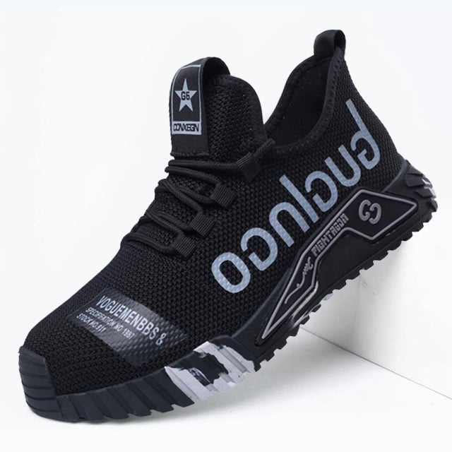 Sapatos de segurança com biqueira de aço e sola antiperforação Kevlar, leves e respiráveis
