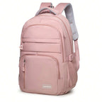 Mochila escolar meninas impermeável rosa com compartimento laptop e alças ajustáveis