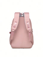 Mochila escolar meninas impermeável rosa com compartimento laptop e alças ajustáveis
