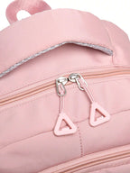 Mochila escolar meninas impermeável rosa com compartimento laptop e alças ajustáveis