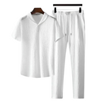 Conjunto masculino polo e calça de algodão casual