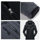 Casaco outdoor 3 em 1 para mulher, impermeável com forro fleece e capuz amovível