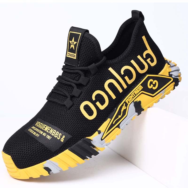Sapatos de segurança com biqueira de aço e sola antiperforação Kevlar, leves e respiráveis
