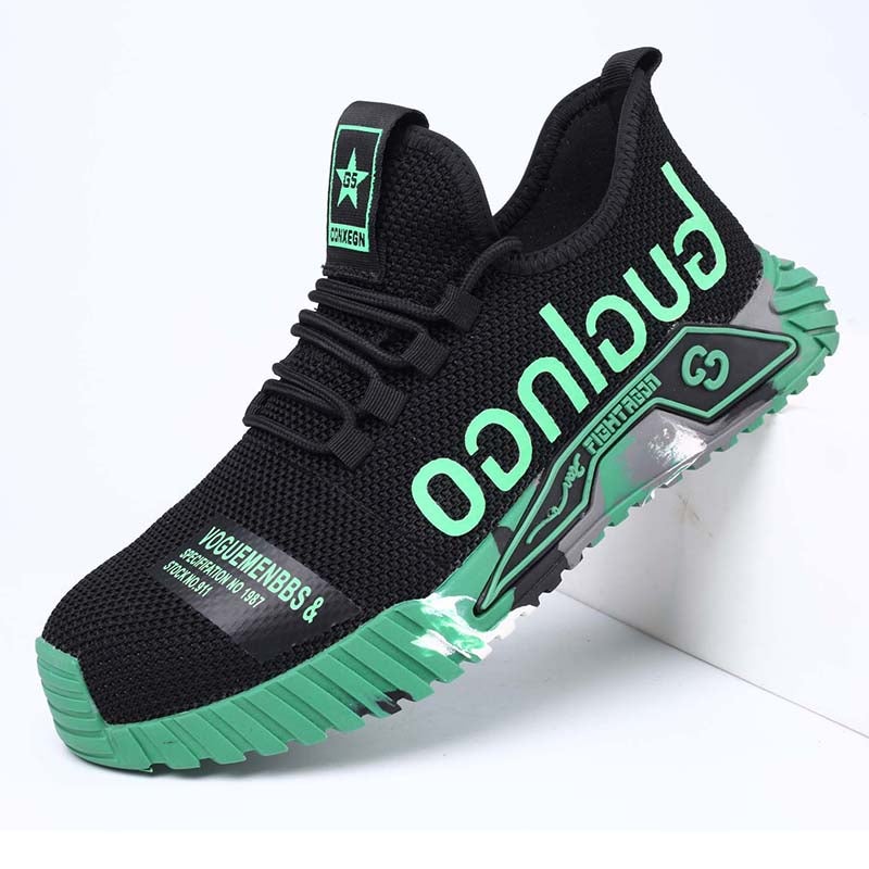 Sapatos de segurança com biqueira de aço e sola antiperforação Kevlar, leves e respiráveis