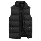 Colete acolchoado masculino puffer com gola alta e fecho zip
