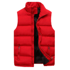 Colete acolchoado masculino puffer com gola alta e fecho zip