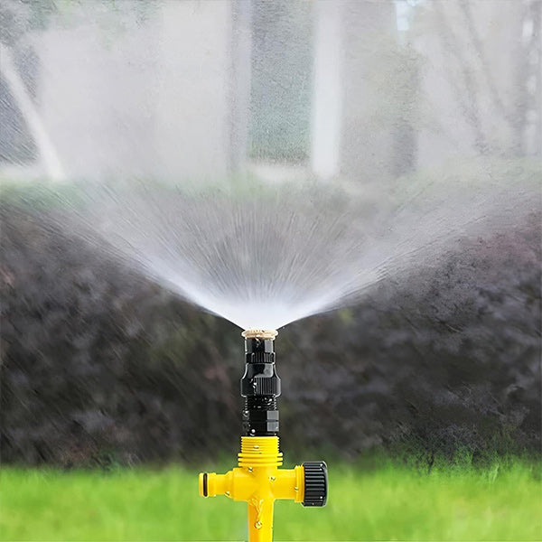 Aspersor de jardim 360° com padrões de pulverização ajustáveis e rega uniforme
