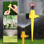 Aspersor de jardim 360° com padrões de pulverização ajustáveis e rega uniforme