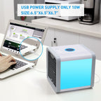 Ar condicionado portátil 3 em 1 com humidificador e purificador, USB, reservatório 500ml