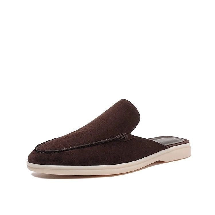 Mocassins masculinos sem calcanhar slip-on design minimalista sola baixa