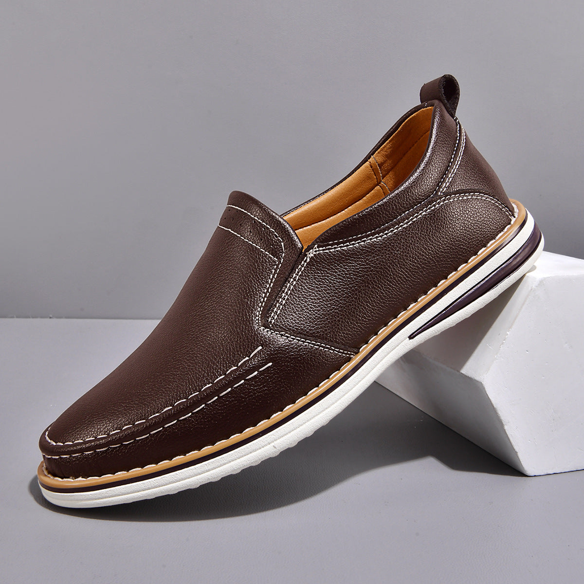 Mocassins de Couro para Homem | Preto, Marrom, Azul | Confortável