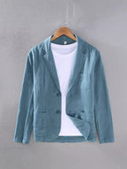 Blazer masculino de linho sem forro corte casual elegante