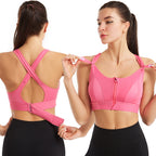Sutiã desportivo feminino sem aros com suporte e alças largas
