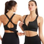 Sutiã desportivo feminino sem aros com suporte e alças largas