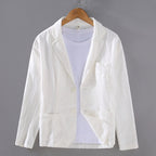 Blazer masculino de linho sem forro corte casual elegante