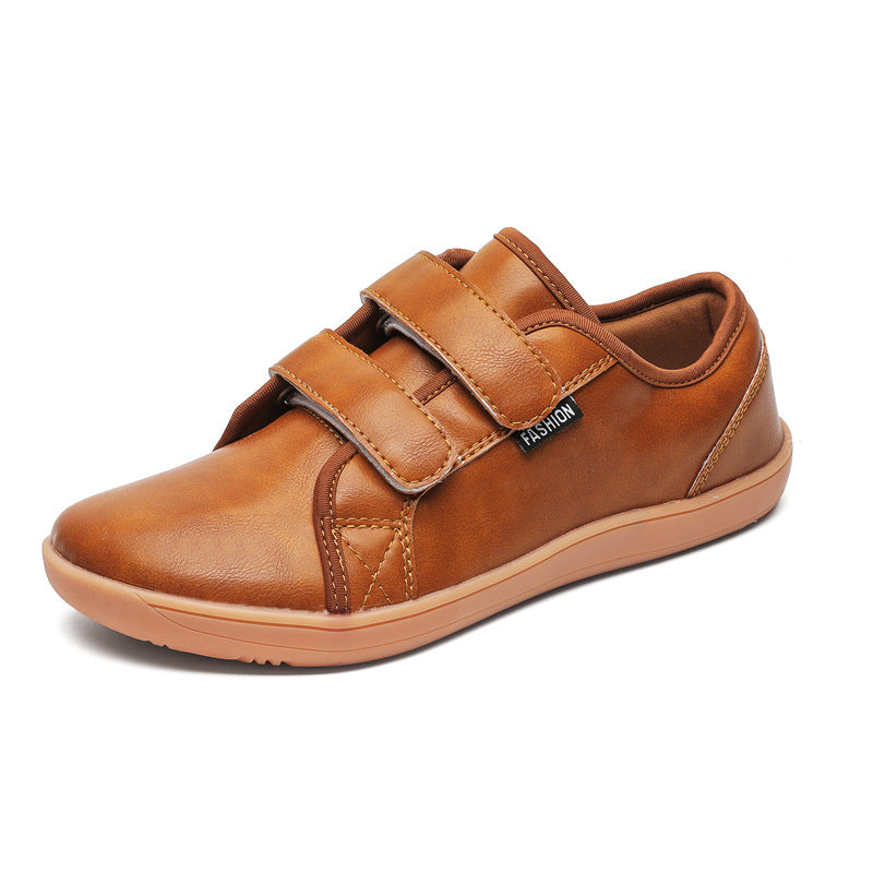 Sapatos de caminhada homem com fecho velcro em couro sintético