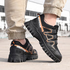 Sapatos de segurança com biqueira de aço leves e antiderrapantes, proteção anti-esmagamento e sola Kevlar