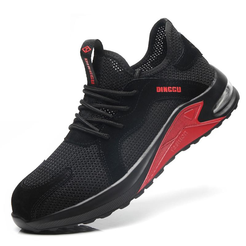 Sapatos de segurança com biqueira de aço, sola antifuros Kevlar e cabedal respirável
