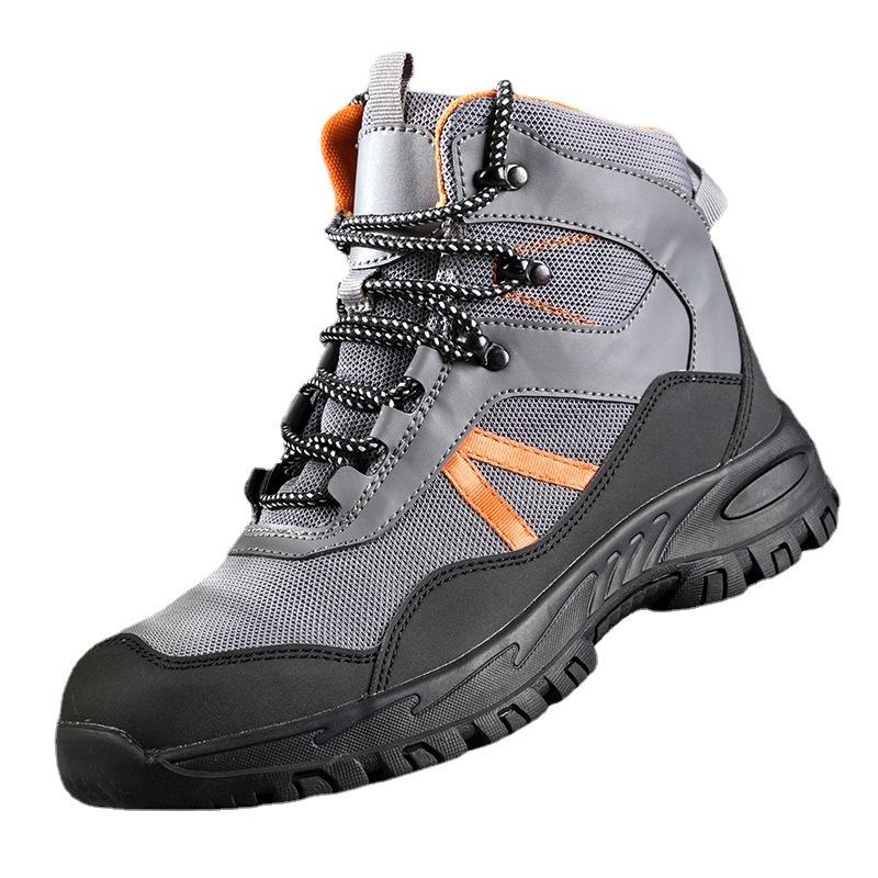 Sapatos de segurança com biqueira de aço e malha respirável antifuros ISO 20345