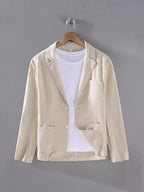 Blazer masculino de linho sem forro corte casual elegante