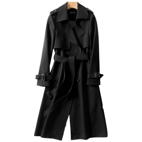 Trench coat mulher vintage comprimento midi com cintura definida e dragonas