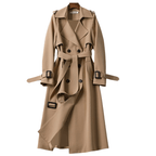 Trench coat mulher vintage comprimento midi com cintura definida e dragonas