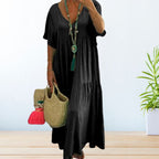 Vestido feminino de algodão casual versátil