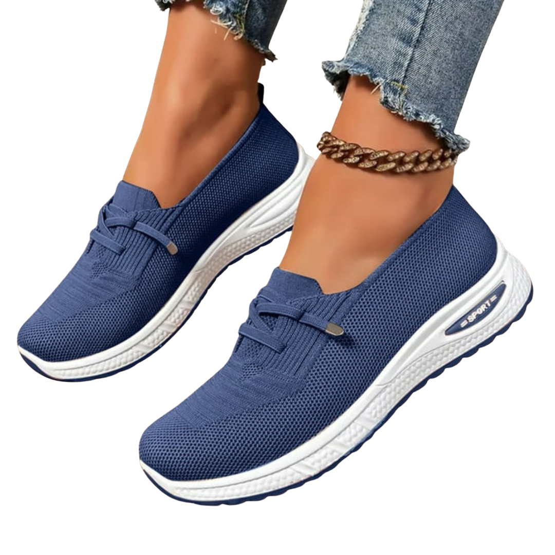 Sapatos ortopédicos slip-on acolchoados com suporte no médio-pé e sola antiderrapante