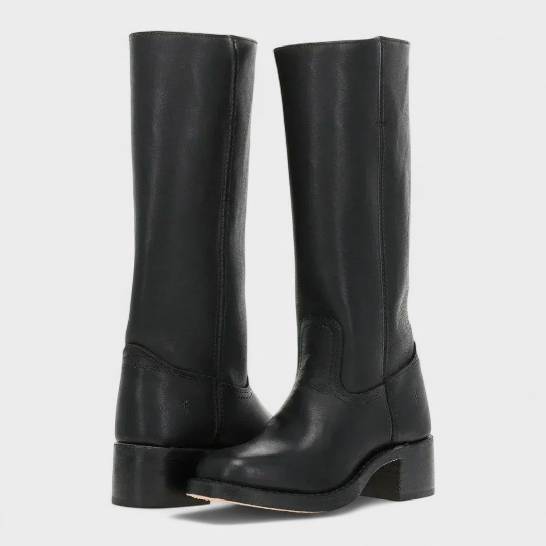 Botas cowboy femininas acolchoadas slip-on estilo western clássico