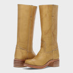 Botas cowboy femininas acolchoadas slip-on estilo western clássico