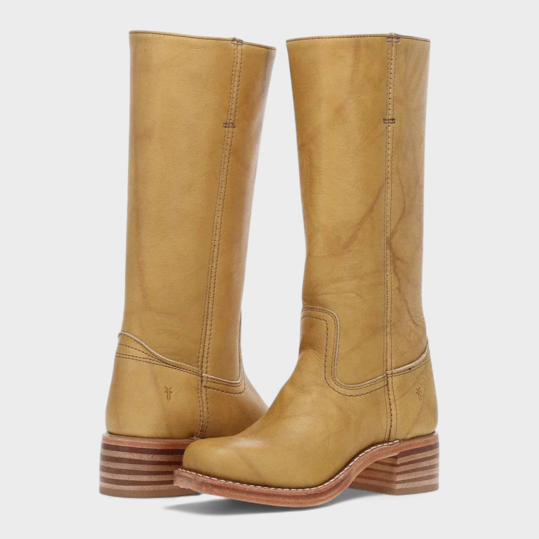 Botas cowboy femininas acolchoadas slip-on estilo western clássico