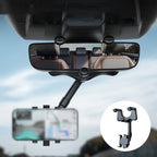 Suporte de telemóvel para espelho retrovisor com rotação 360°, universal