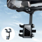 Suporte de telemóvel para espelho retrovisor com rotação 360°, universal