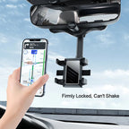 Suporte de telemóvel para espelho retrovisor com rotação 360°, universal