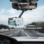Suporte de telemóvel para espelho retrovisor com rotação 360°, universal