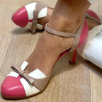 Sapatos de salto alto ortopédico feminino com palmilha ergonómica e sola antiderrapante