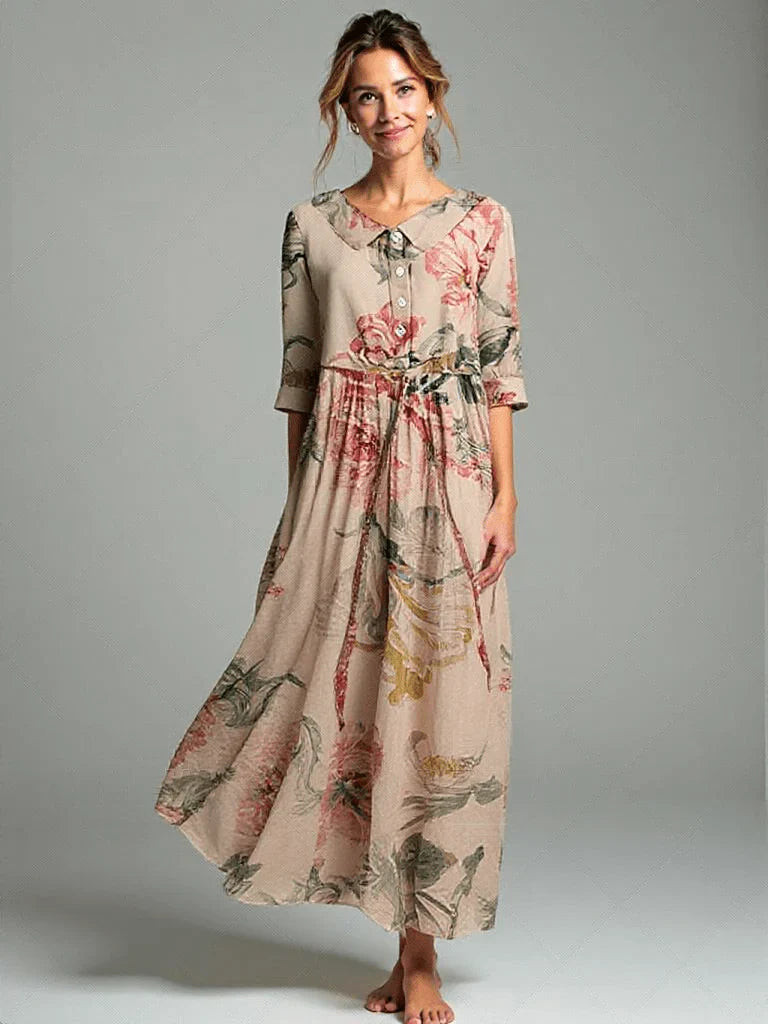 Vestido Envolvente Floral de Verão | Renda Vintage, Padrão Botânico