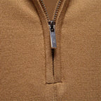Polo homem malha com fecho zip curto e gola clássica corte regular fit