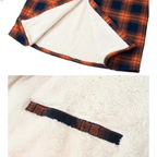 Camisa jaqueta masculina xadrez com forro sherpa, estilo casual robusto